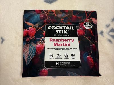 Cocktail Stix Raspberry Martini Cocktail Mixers - Keto & Vegan Friendly, 20 Drink Mixes