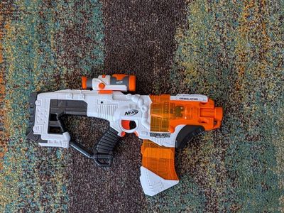 Nerf Doomlands Desolator Blaster - White/Orange, Excellent Condition