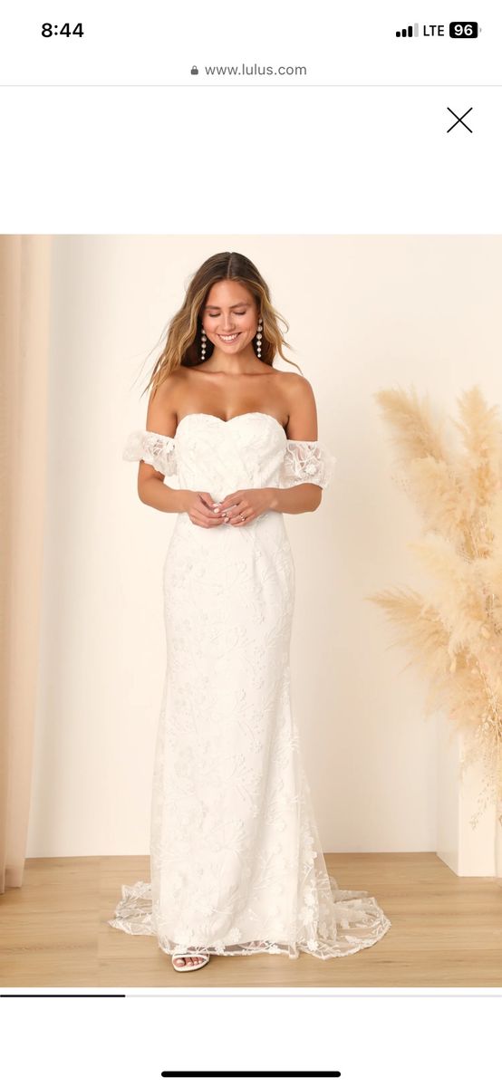 New- Lulus Magical Beginnings White Floral Dress