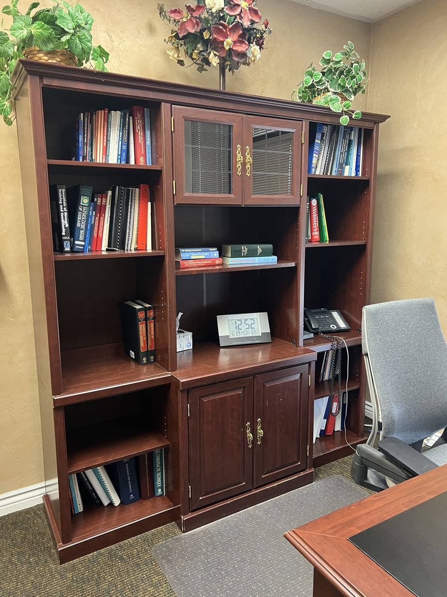 Bookcase Office, dining hutch with Glass Doors