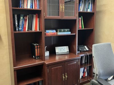 Bookcase Office, dining hutch with Glass Doors
