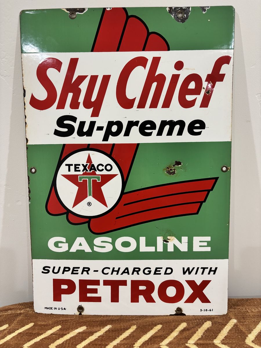 Texaco Sky Chief Porcelain Sign