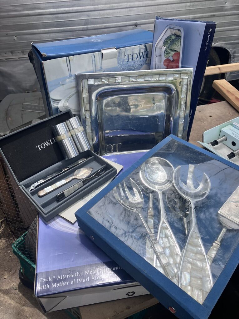 Towle Silversmiths Mother of Pearl Serving Pieces