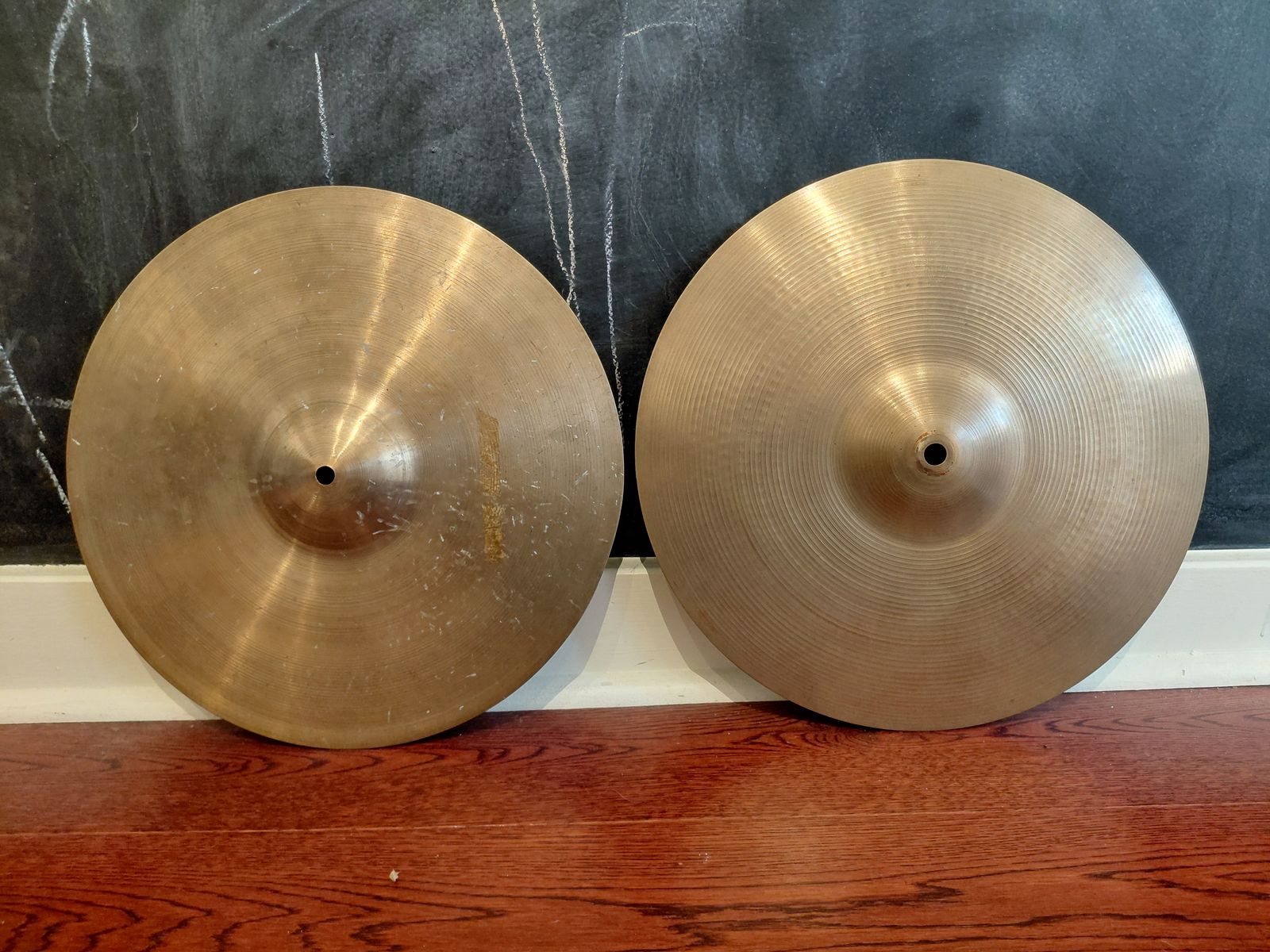 Vintage 1960s A Avedis Zildjian 14" Hi-hat Cymbals 550g 770g