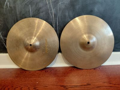 Vintage 1960s A Avedis Zildjian 14" Hi-hat Cymbals 550g 770g