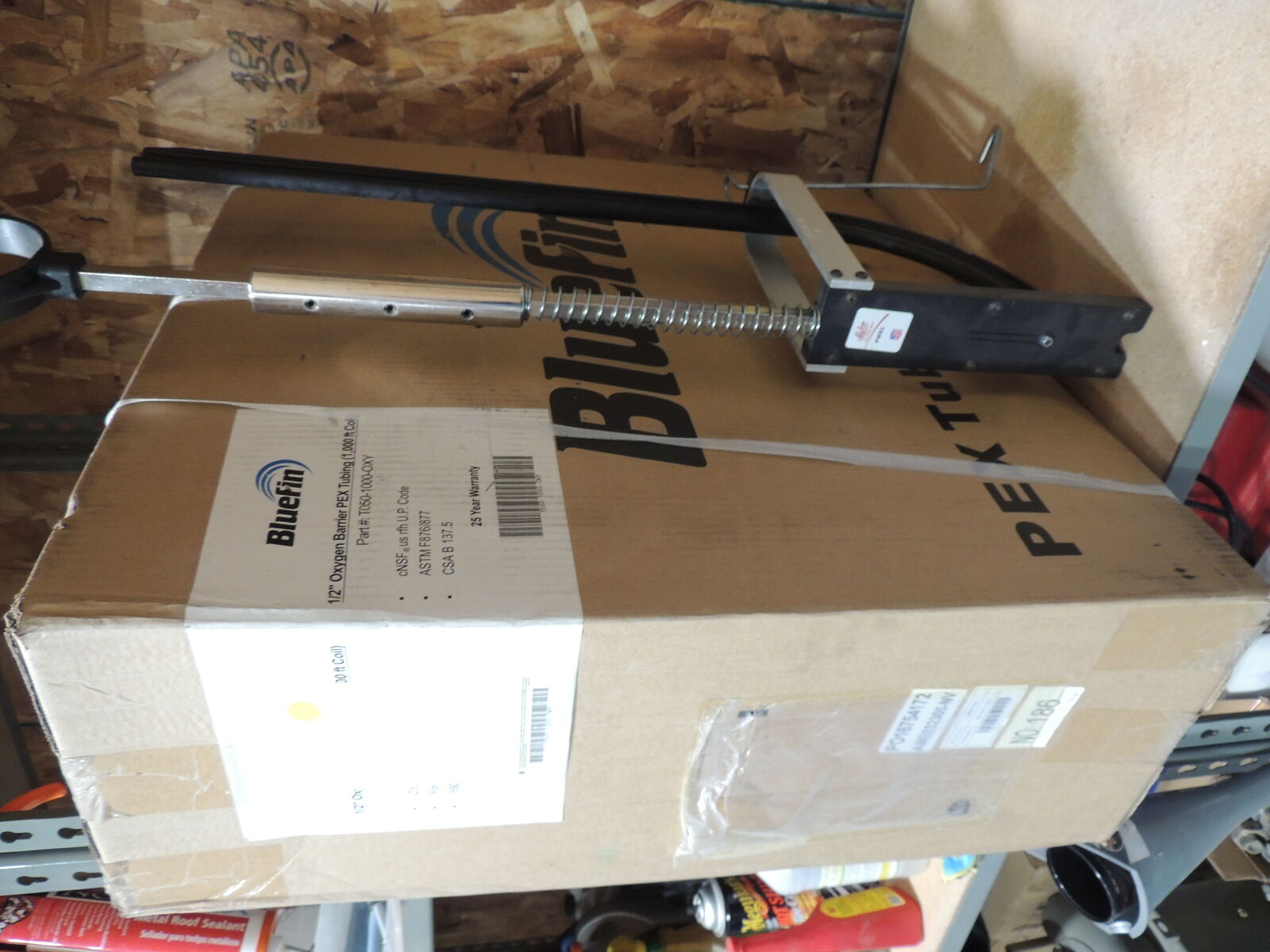 Hydronic floor tubing, 1000ft role and stapler