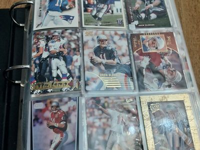 Vintage NFL Football Trading Card Binder - Drew Bledsoe & Curtis Martin Patriots Collection