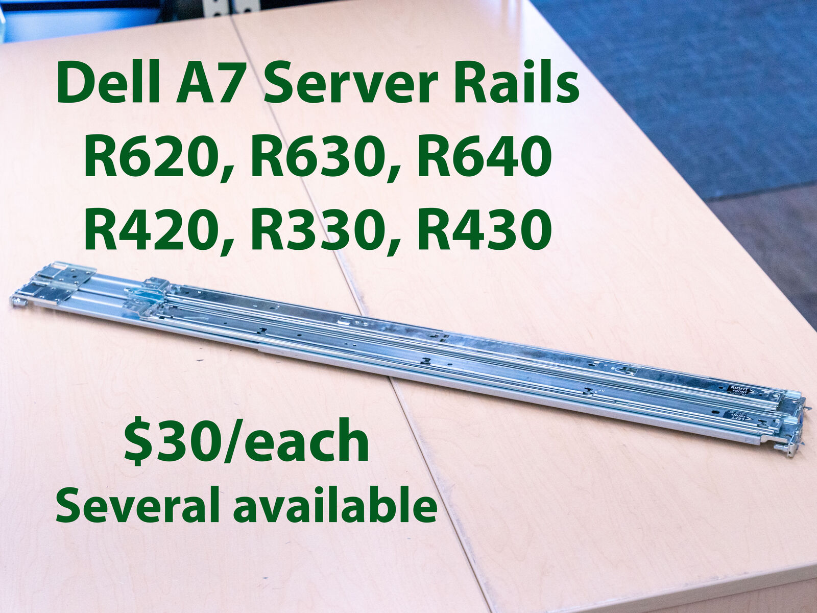 Dell A7 Sliding Rails for 1U Poweredge Servers | Multiple available