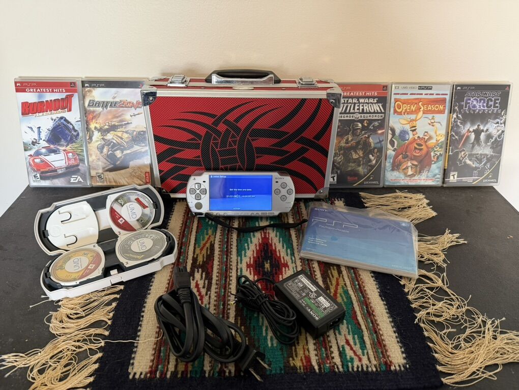 Sony PSP Silver Bundle - Tested And Working