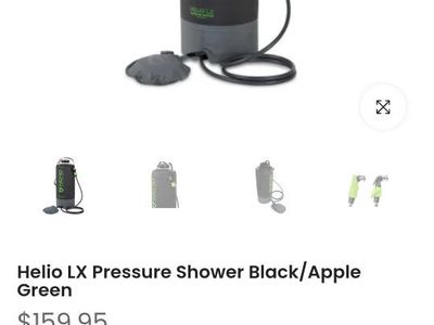 Nemo Helio LX Pressure Shower - Black/Apple Green Portable Camping Shower