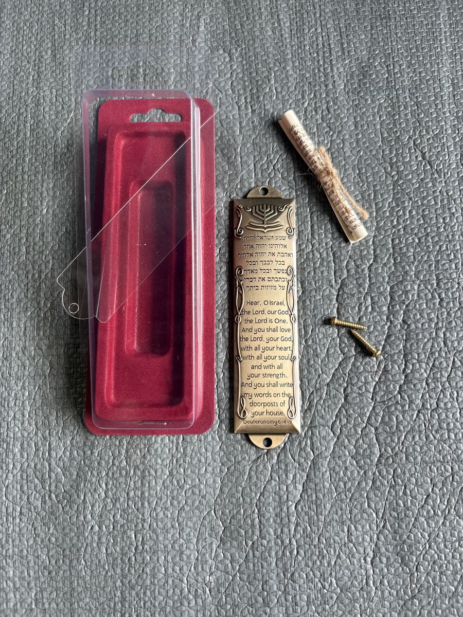 Brand new Brass Shema Blessing Door Scroll $15 cash/venmo in Draper
