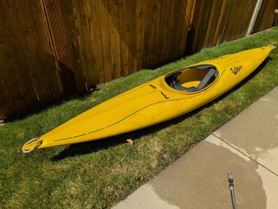 Classic White Water Slalom Kayak, Paddle and accessories