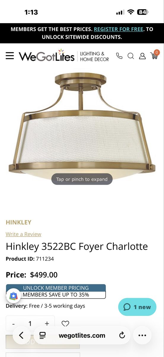 Light Fixture - Hinkley 3522BC Foyer Charlotte