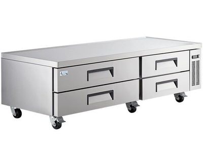 AVANTCO 4-drawer Refrigerated Chef Base 84”x32”x26 Stainless Steel 178CBE84HC