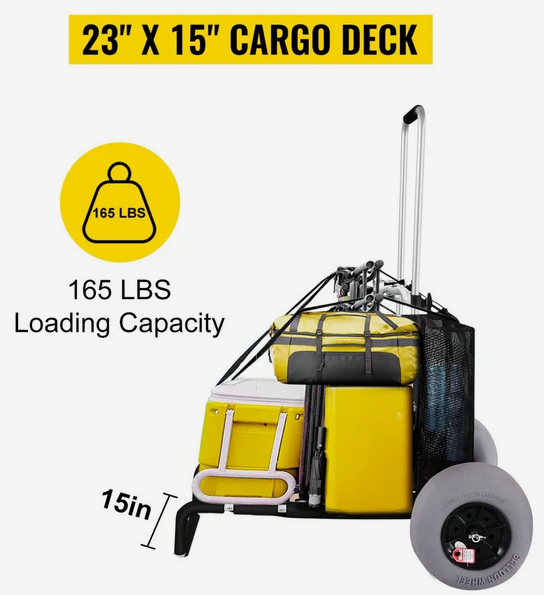 Vevor Beach Cart for Sand Beaches 165lb loads.