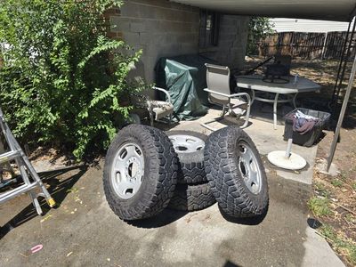 Goodyear Wrangler Duratrac LT245/75R17 Tires with Steel Rims Set of 4