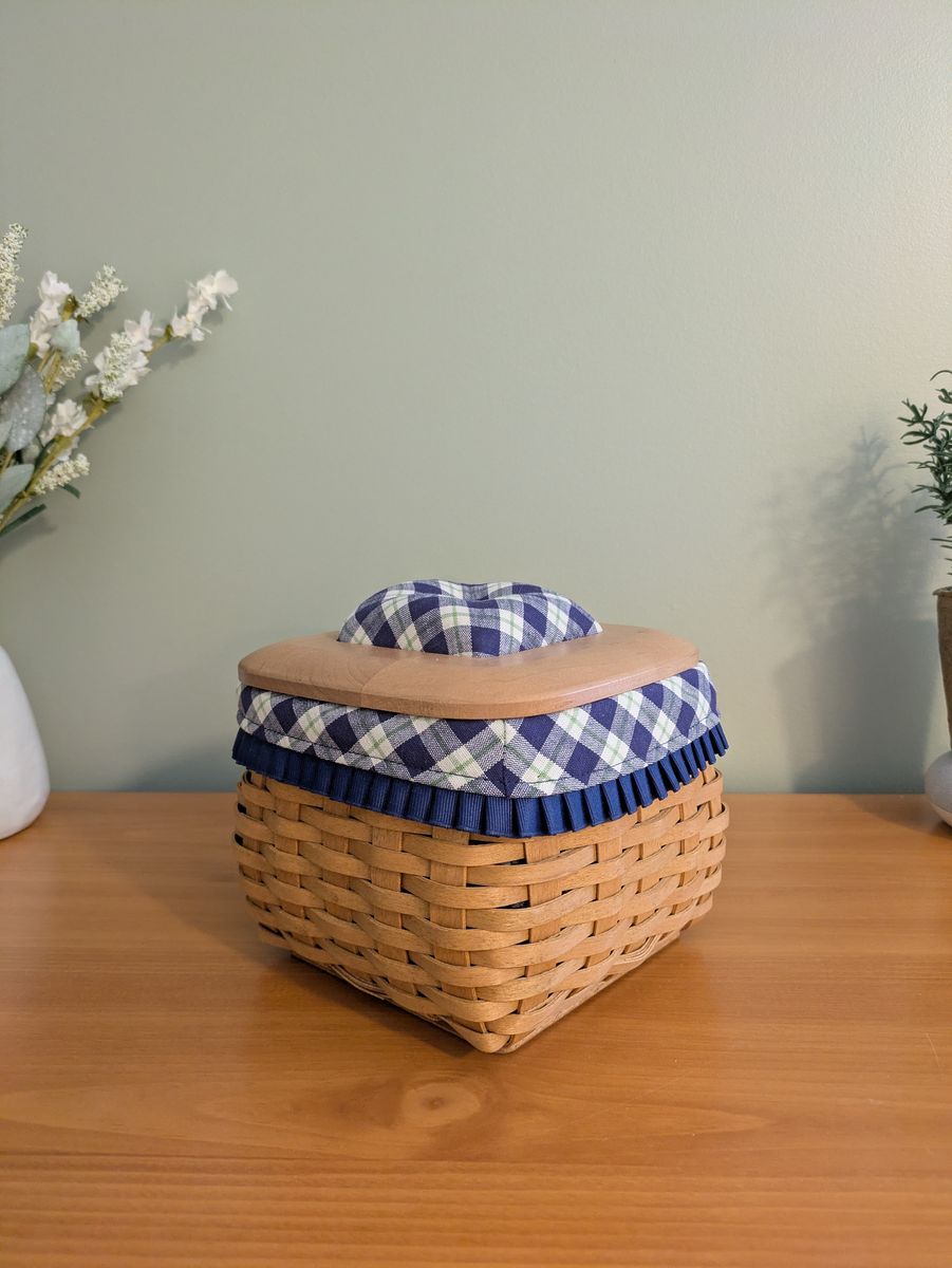 Longaberger Blue Ribbon Collection Mending Basket