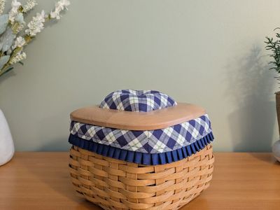 Longaberger Blue Ribbon Collection Mending Basket