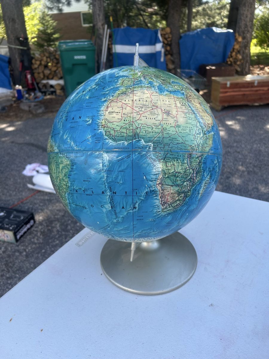 Vintage Raised Relief World Globe • $40