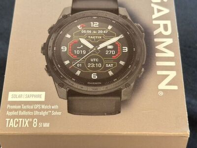 Garmin tactix® 8, 51mm, Solar Charged Display, Premium Tactical GPS Smartwatch