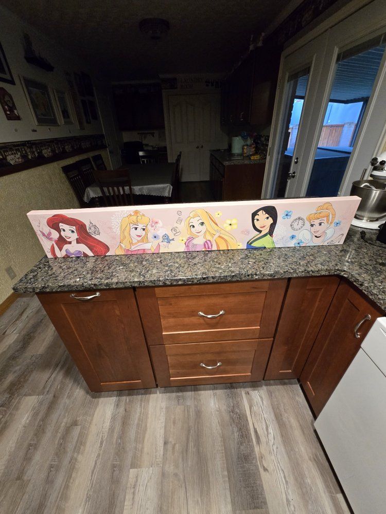 Disney Princesses Wall Art Canvas - Ariel, Aurora, Rapunzel, Mulan, Cinderella