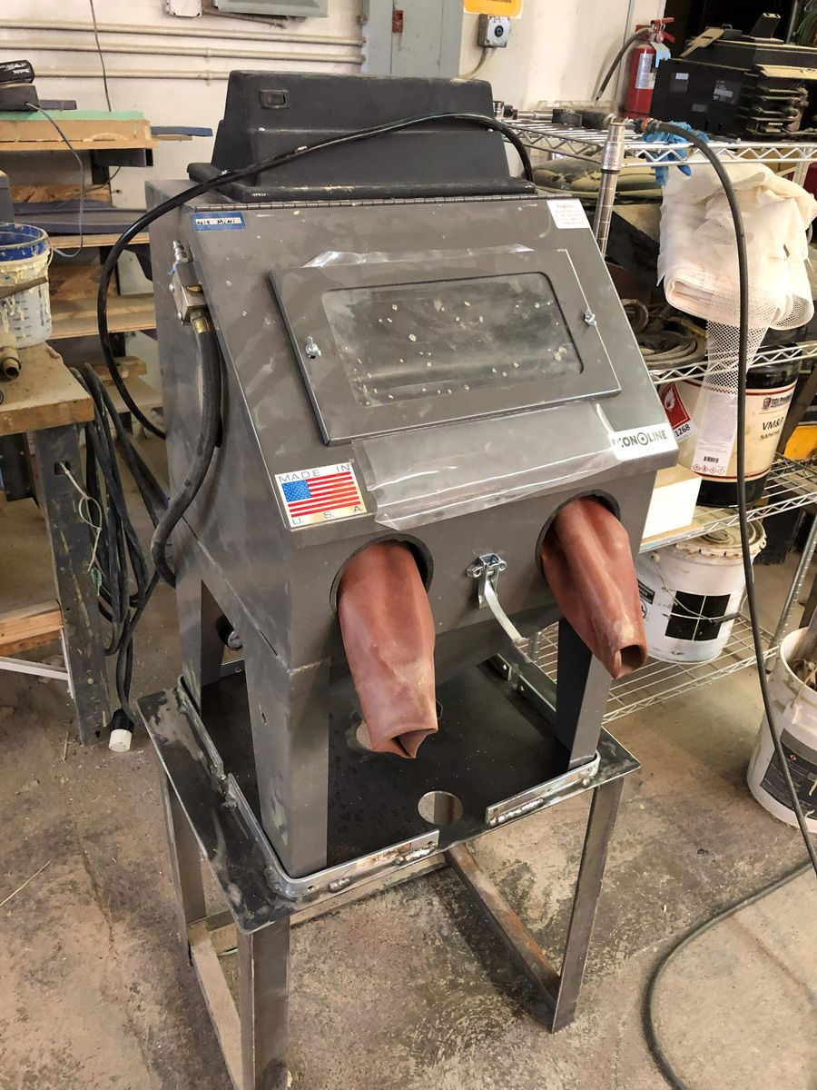 Sandblasting sandblast sand blast Equipment Lot - Cabinets, Portable Blaster & Media