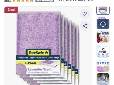 6 PK PET SAFE DISPOSABLE KITTY LITTER CRYSTAL TRAY