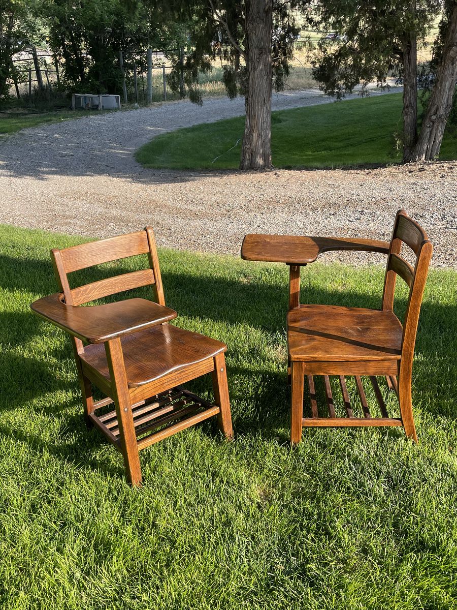 Antique Oak School Desks 