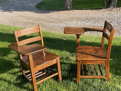 Antique Oak School Desks