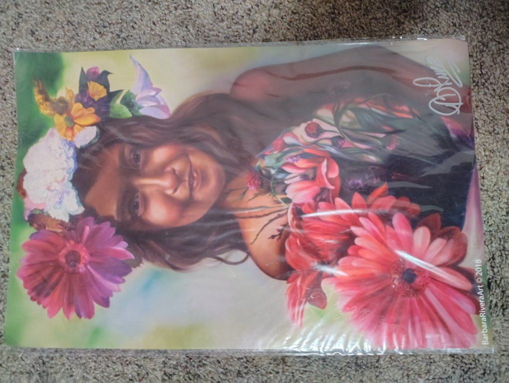 Barbara Rivera Art Print - Signed Floral Portrait