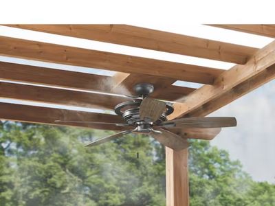 New Hampton Bay Outdoor Ceiling Fan with Water Misting Cooler