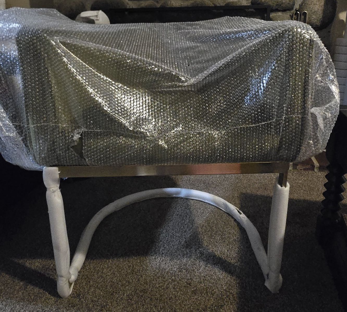 Green Velvet Channel Tufted Chair with Golden Legs