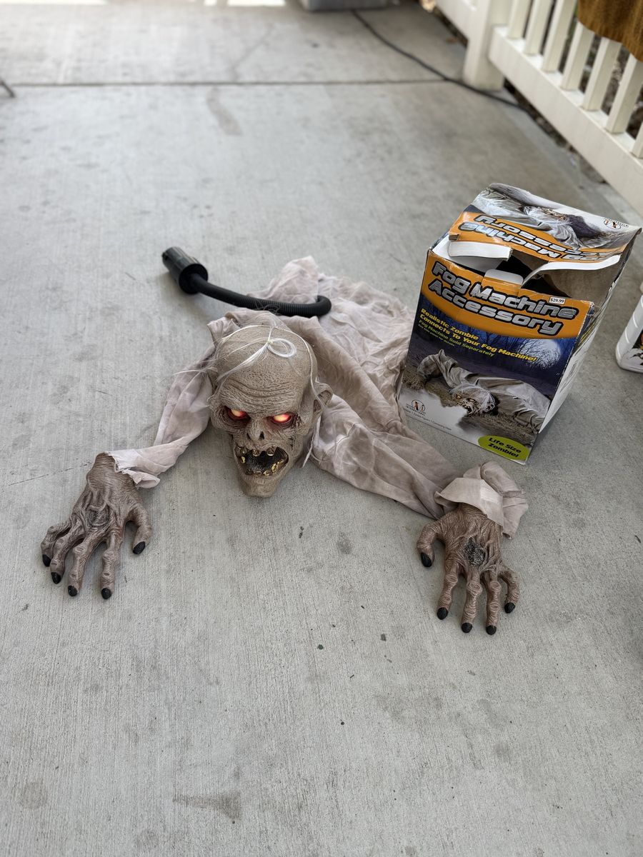 Life Size Crawling Zombie Fog Machine Accessory Halloween Prop with Box