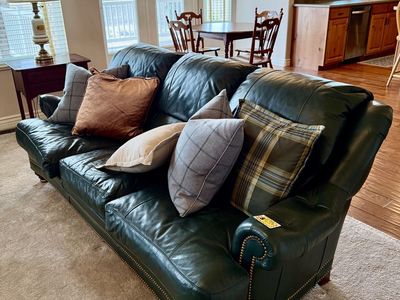 Hand-crafted Leather Couch and Loveseat