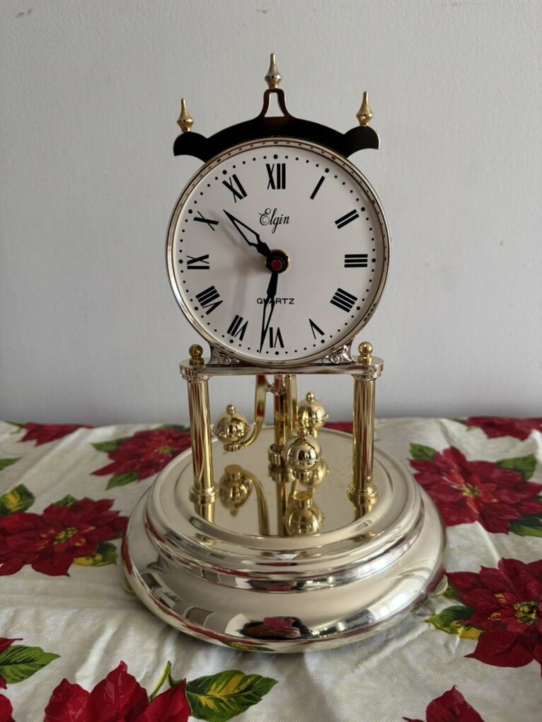 Vintage Elgin Glass Dome Rotating Pendulum