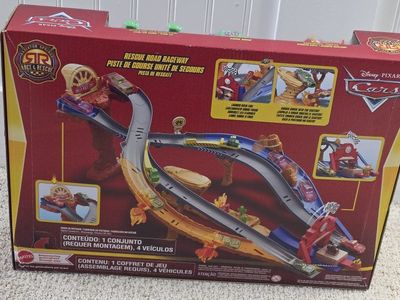 Disney Pixar Cars Rescue Road Raceway Track Set with 4 Vehicles - New