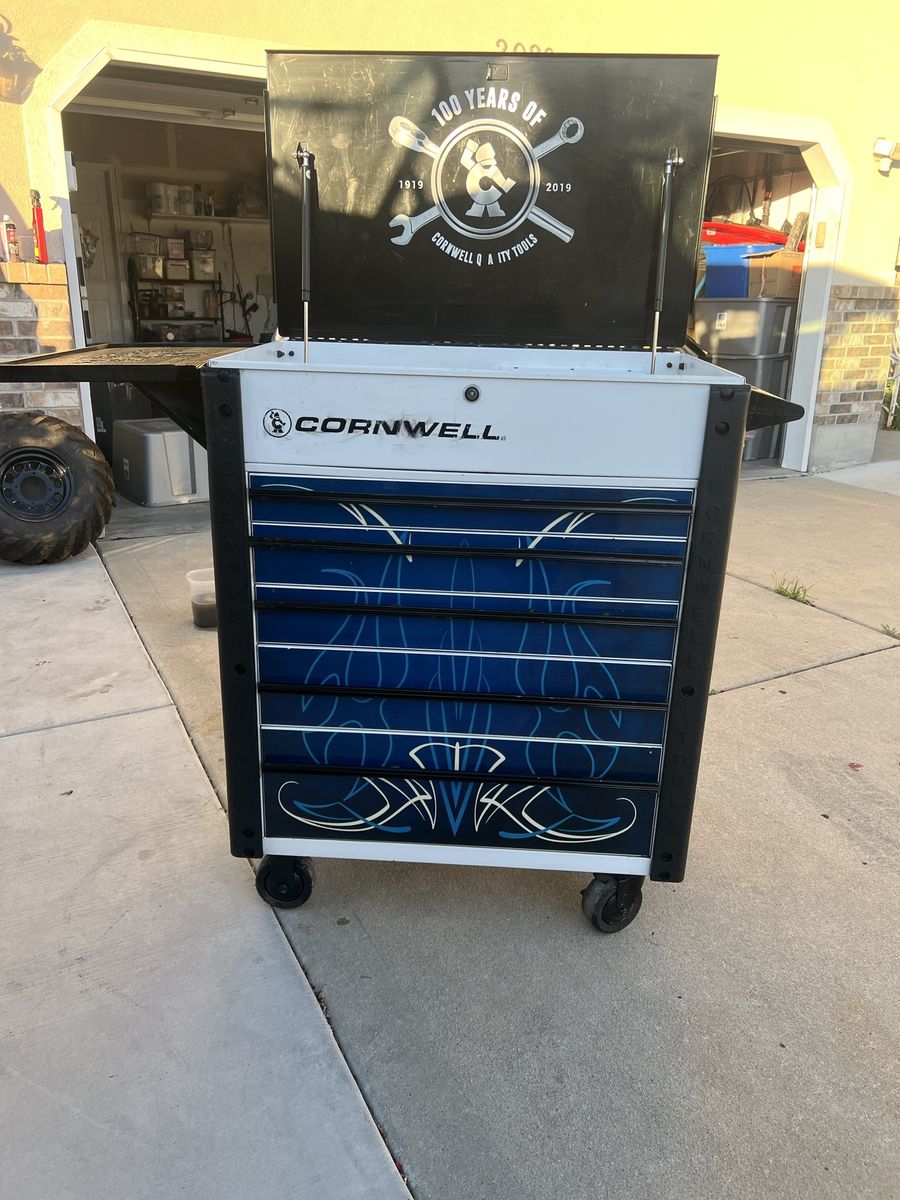 Cornwell Tools 100 Years Edition 7-Drawer Rolling Tool Cart with Power Strip