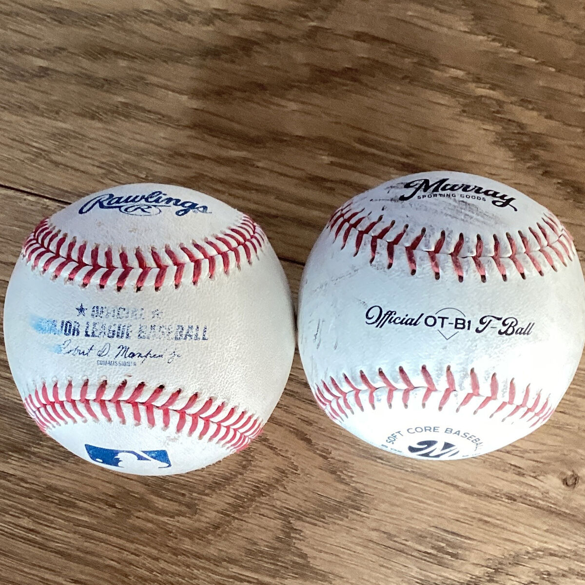 1 Major League Home Run Hit Baseball And A T-ball