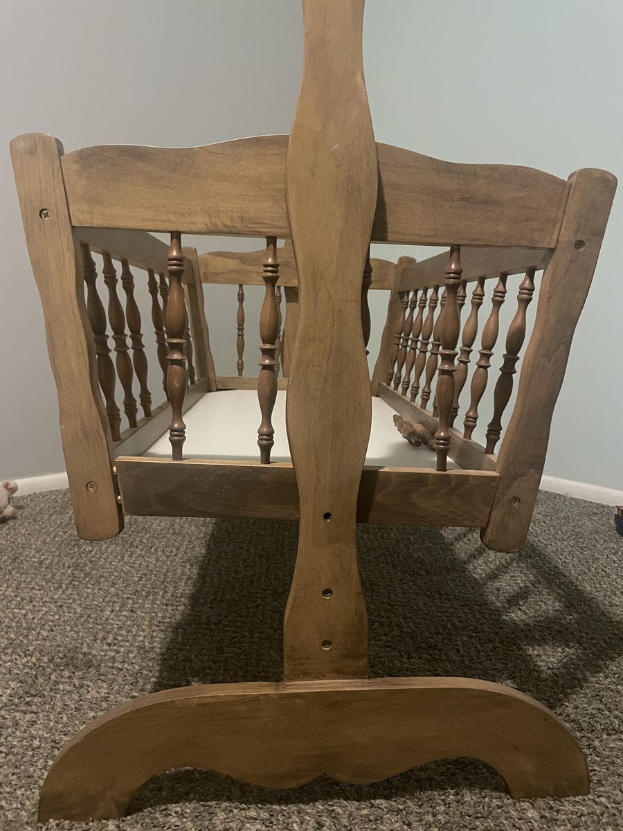 Vintage Wooden Baby Cradle