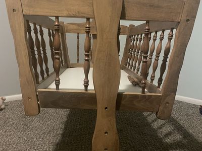 Vintage Wooden Baby Cradle