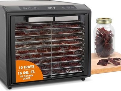 Excalibur Select Series 10-Tray Food Dehydrator for Jerky, Fruit, Vegetables, Herbs, Pet Treats, Stainless Steel w Glass Doors!