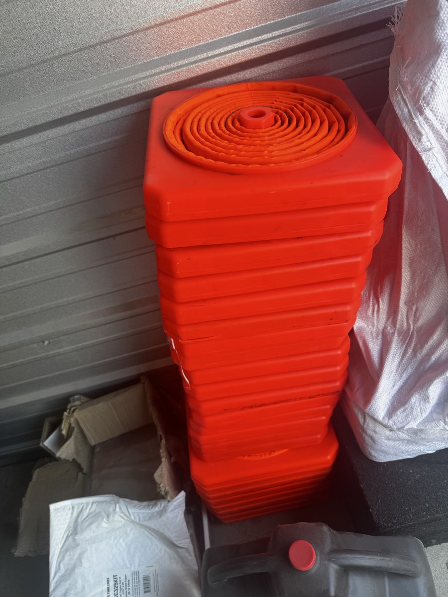 Collapsible Orange Safety Traffic Cones - Stackable Set