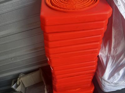 Collapsible Orange Safety Traffic Cones - Stackable Set