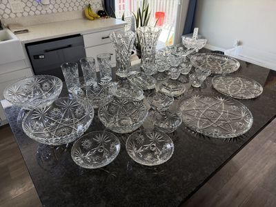 Crystal Dish Ware and Glasses Set