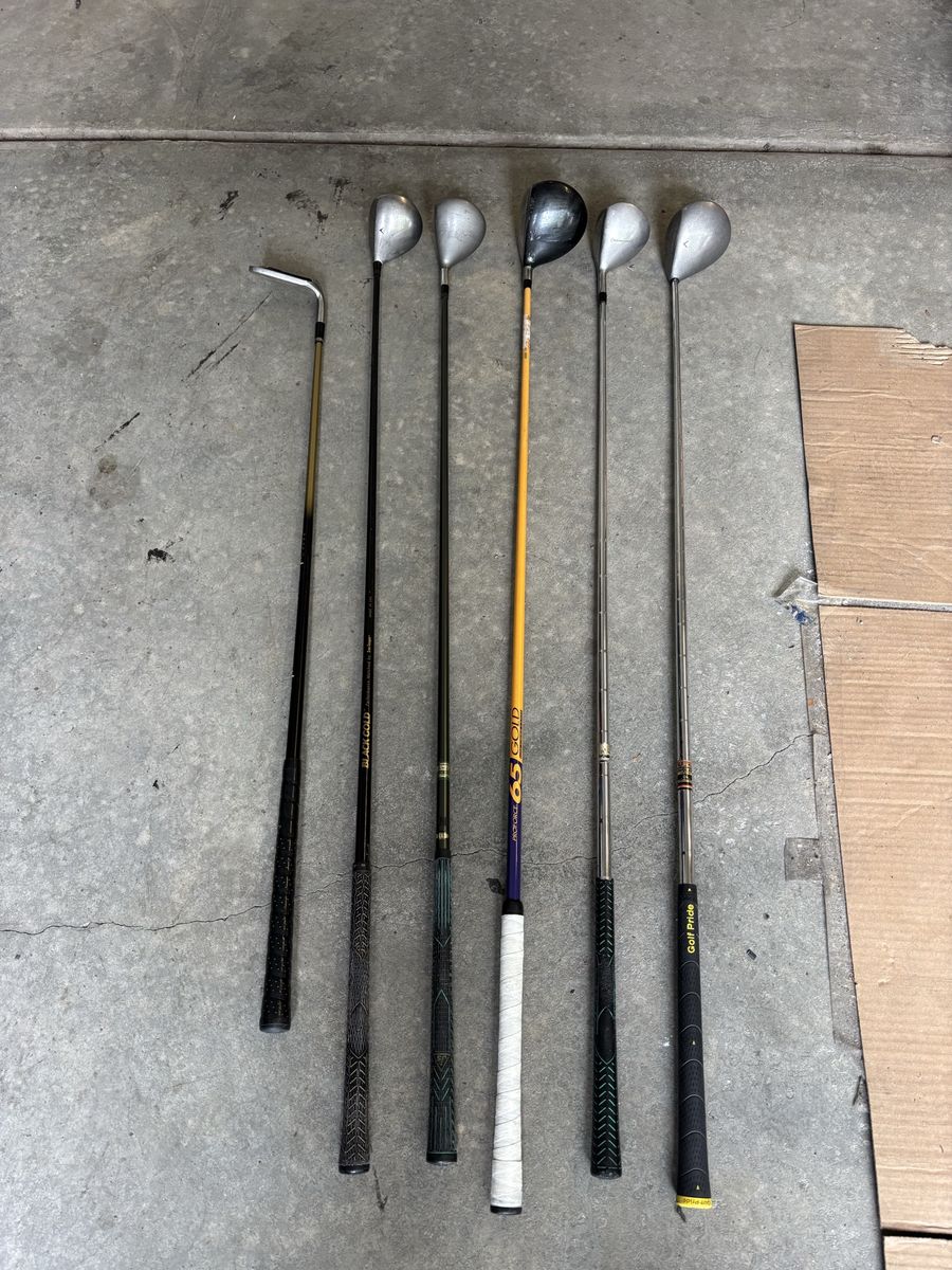 Assorted Used Golf Clubs - Drivers, Sand Wedge