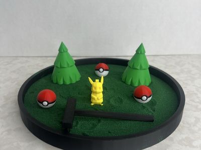 Pokemon Pikachu Zen Garden Kit with Mini Figurines and Rake