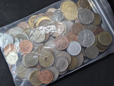 Mixed Foreign Coin Lot Grab Bag Assorted World Currency (368 grams)