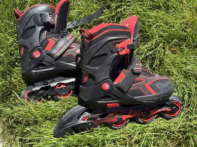 Toddler Adjustable Roller Blades (Size 1Y–4Y) Black/Red
