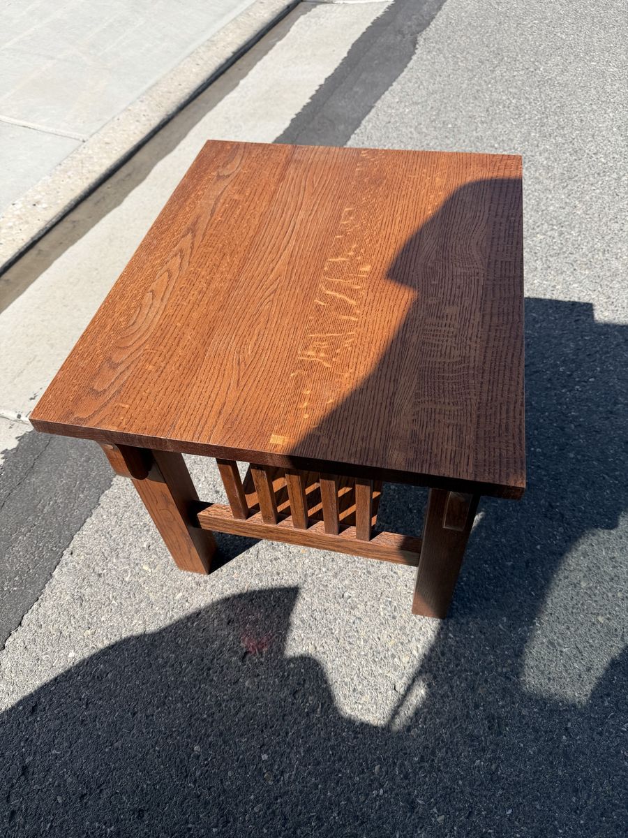 Brown wooden side table $40