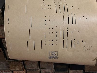 Vintage Player Piano Rolls Collection with Boxes and Sheet Music Books Lot